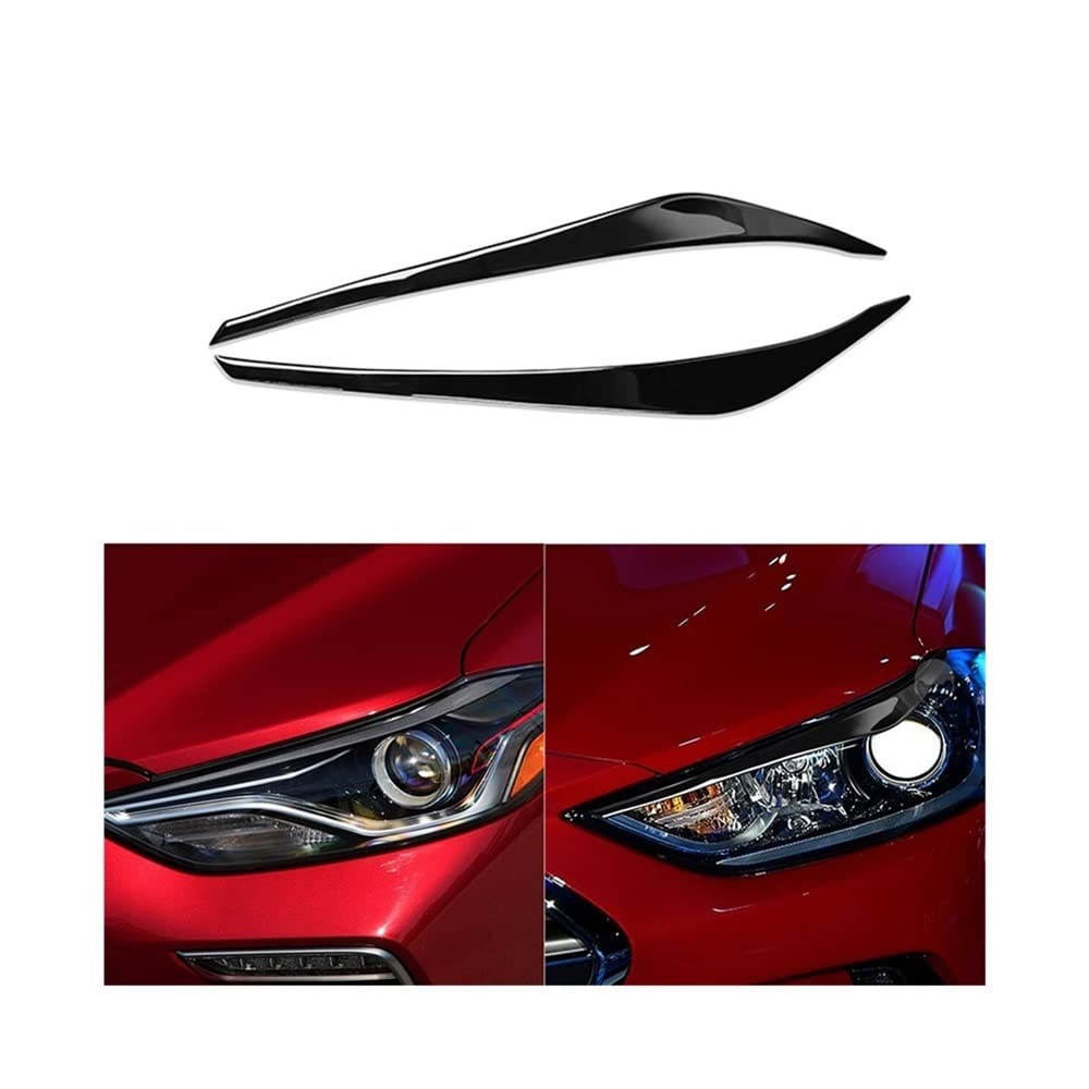 Autocollant de phare noir piano pour Hyundai Elantra 2016-2018