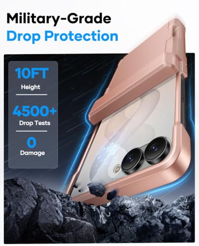 Image of for Samsung Galaxy Z Flip 8 Wallet Case, Hinge Protection, Rose Gold | Card Slot (2-3 Cards), Outer Screen Protector, Military Protection, Rugged Hard Protective Phone Cover for Galaxy Z Flip 8