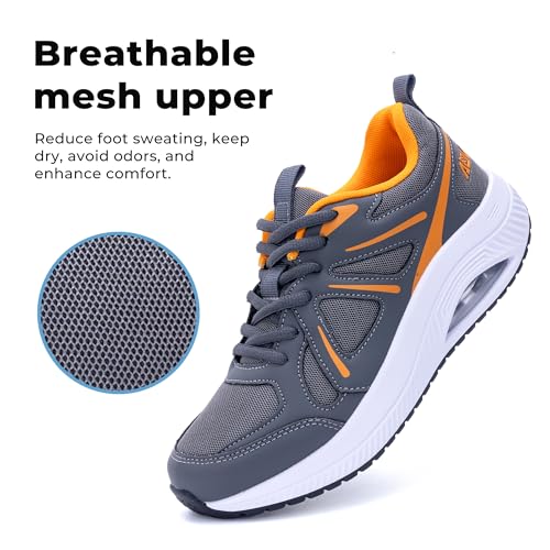 Image of QAUPPE Womens Walking Shoes with Arch Support Athletic Orthotic Sneakers for Women Foot Pain Relief
