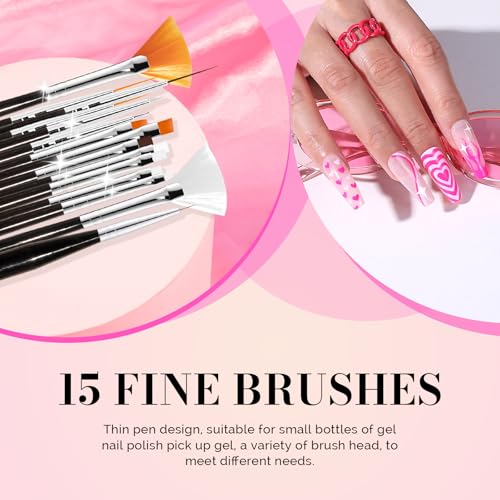 Set de 31 pinceles para uñas y 2 limas doble cara miniatura 7