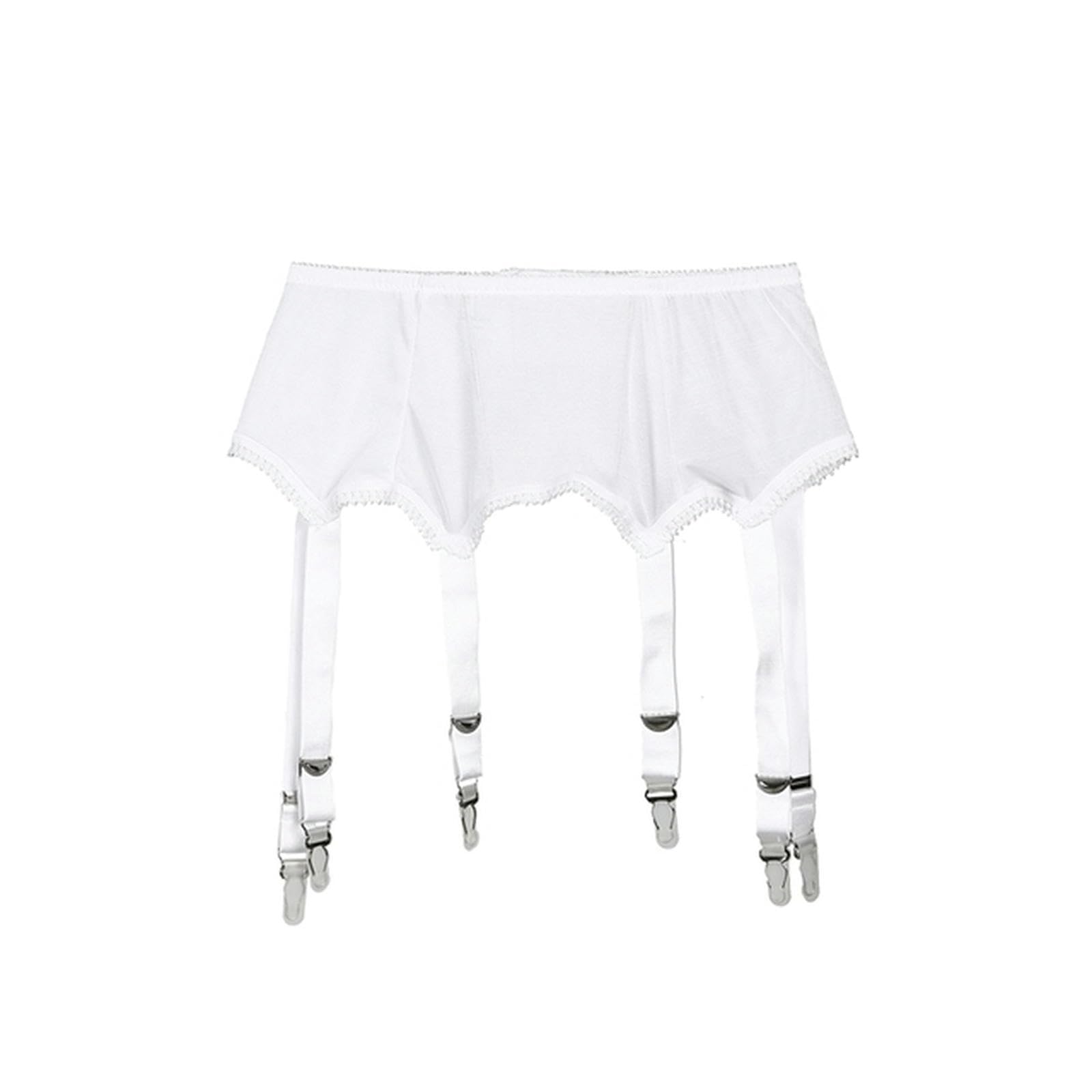 VOIV Women Garters Sexy Retro High Waist Elastic Mesh See-through Garter Belt Suspender 6 Metal Buckles