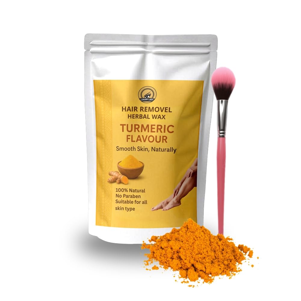 Luxury Lady Bikini Wax Powder for Women – Herbal Hair Removal Powder | Painless Wax | No Chemicals, No Irritation | For Bikini Area, Underarms & Body | Smooth Skin | 1 Brush + (100Gm, Turmeric)-picture-54