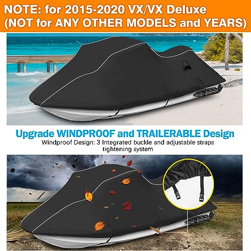 Housse jet ski Yamaha imperméable avec fermeture éclair Oxford 600D PU - 6