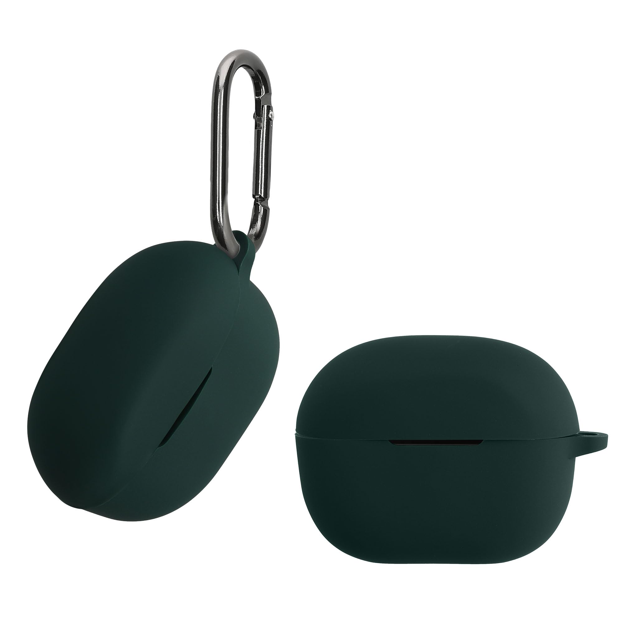 kwmobile Case Compatible with Anker Soundcore P3i Case - Silicone Cover Holder for Earbuds - Dark Green