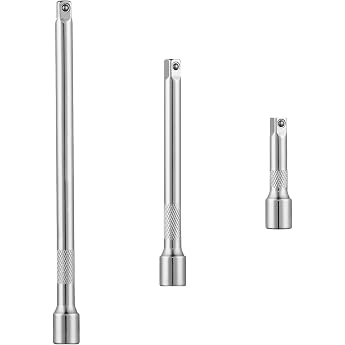 Socket Wrench Extension 3/8 Inch Chrome Vanadium Steel Ratchet Extension 75 mm 150 mm 250 mm Tilt Extension Set for Socket Wrench Impact Wrench Ratchet Ratchet