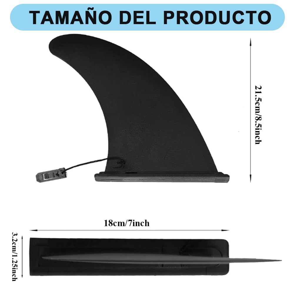Voarge Aleta Universal de Tabla de Surf - Nylon Seguro Reforzado Quillas para Paddle Surf, Canoa y Accesorios Sup