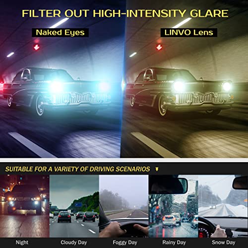 Image of LINVO丨Half Rim High-end Branded and Stylish Sunglasses丨Polarized and 100% UV Protected 丨Men & Women丨Medium丨Riding & Driving