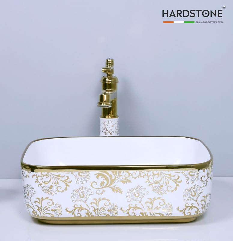 Hardstone Table Top Ceramic Wash Basin – Countertop Designer Vessel Sink - Bathroom Washbasin over counter For Hotel Home Living Room – Printed Glossy Finish (526) 3