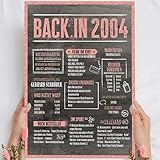 Geschenke zum 18. Geburtstag Mädchen: Rosegold Holzbild Back in 2004 - personalisierbar zum Hinstellen/Aufhängen opt. beleuchtet 18. Geburtstag, Deko 18. Geburtstag Mädchen - persönliches Geschenk