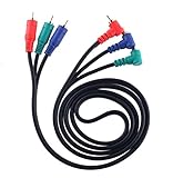 Wyvern Right Angle to Straight 90 Degree Component RCA Gold Plated Video Cable - 5 Feet (1.5 Meters) Wv-lcnc-1.5