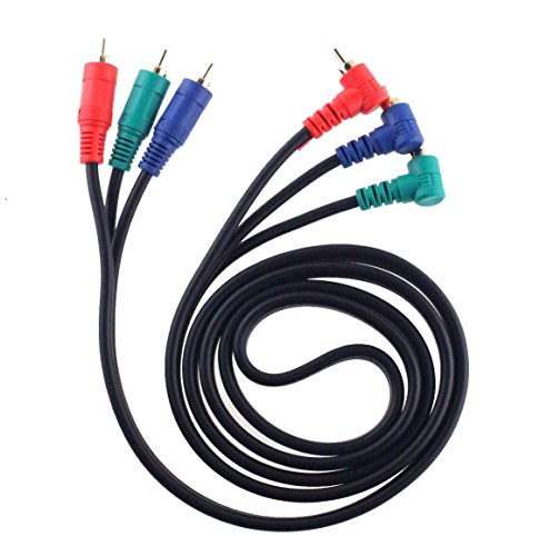 Wyvern Right Angle to Straight 90 Degree Component RCA Gold Plated Video Cable - 5 Feet (1.5 Meters) Wv-lcnc-1.5