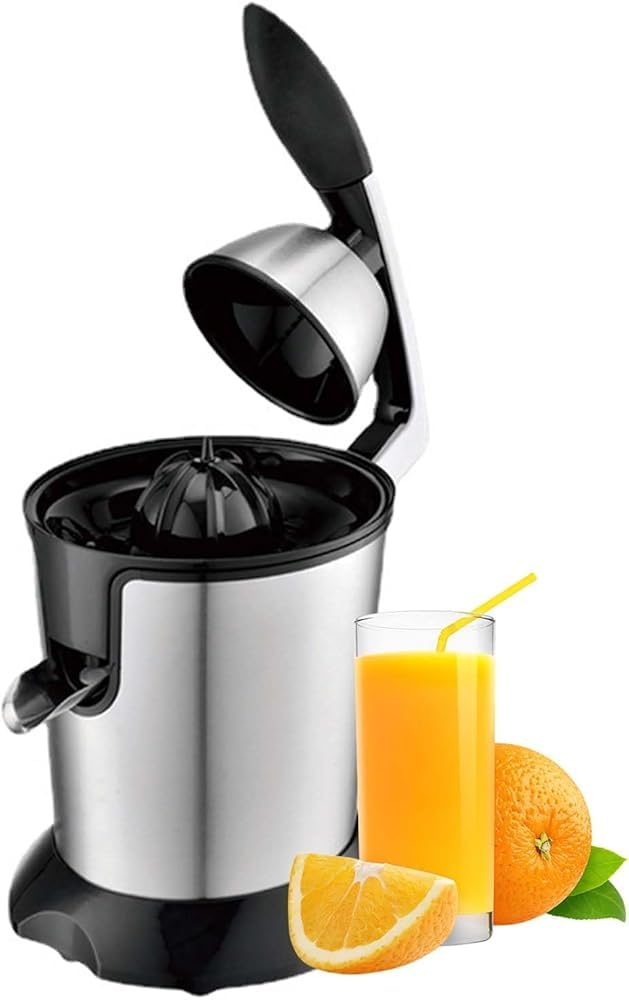 Exprimidor de cítricos, exprimidor eléctrico automático de acero inoxidable con un botón para jugo de limón fresco, lima, naranja y pomelo
