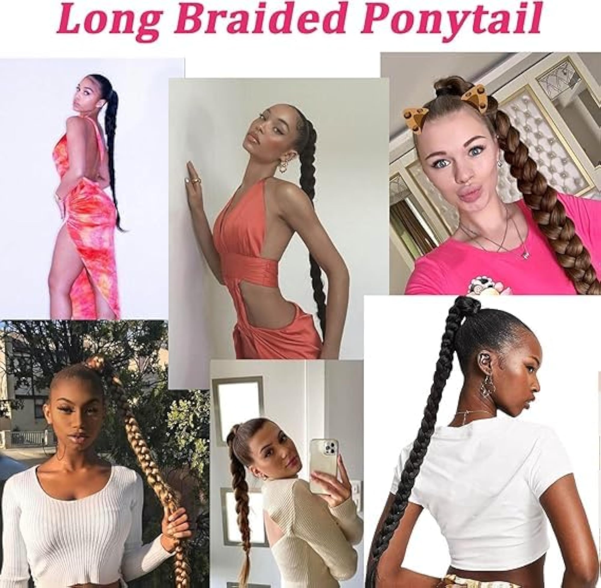 26-Inch DIY Braided Ponytail Extensions, 2-Pack