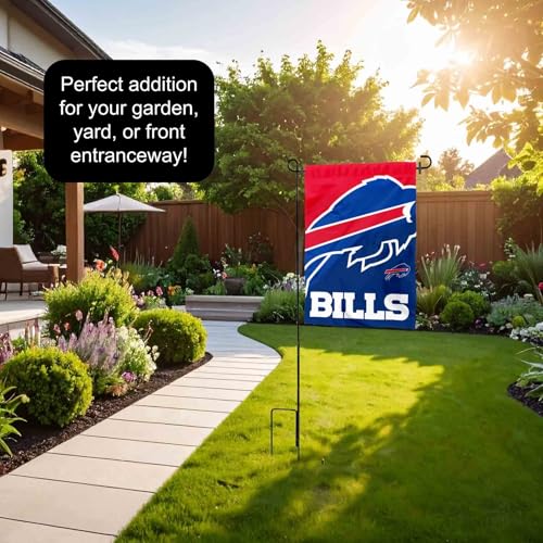 Drapeau Buffalo Bills résistant aux intempéries avec support de mât robuste pour jardin - 4