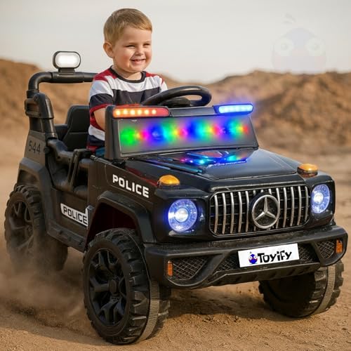 Image of Toyify 12V Electric Ride-On Jeep for Kids (Black) | Battery Operated Car with Lights, Music & Remote Control | Ride on Electric Car /Jeep for Boys & Girls Age 1-6 Years with Accelerator