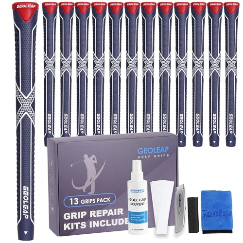 Geoleap Golf Grips 13 Pack With Full Repair Kit, Non-Slip And High Shock-Absorbing