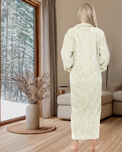 Image of Alexander Del Rossa Long Zip Up Robes, Plush Zipper Robes for Plus Size, Housecoats Zipper Front