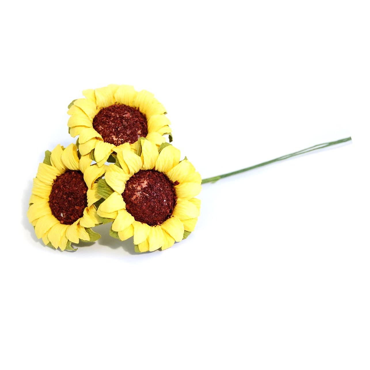 4 Bunches of Mini Artificial Sunflowers - Head Diameter 5.2cm - 3 Stems to a Bunch