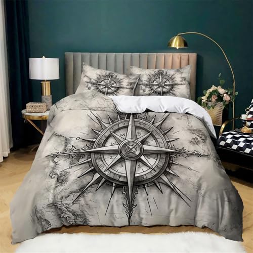 Kaiyun Bettwäsche Mittelalter Motiv - 3-tlg Microfaser Set, Weiße Hexe