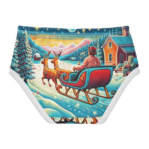Christmas Sleigh Teal Tree Toddler Underwear Floral 2t Cotton Panties for Girl Animals Undies Kids Briefs2