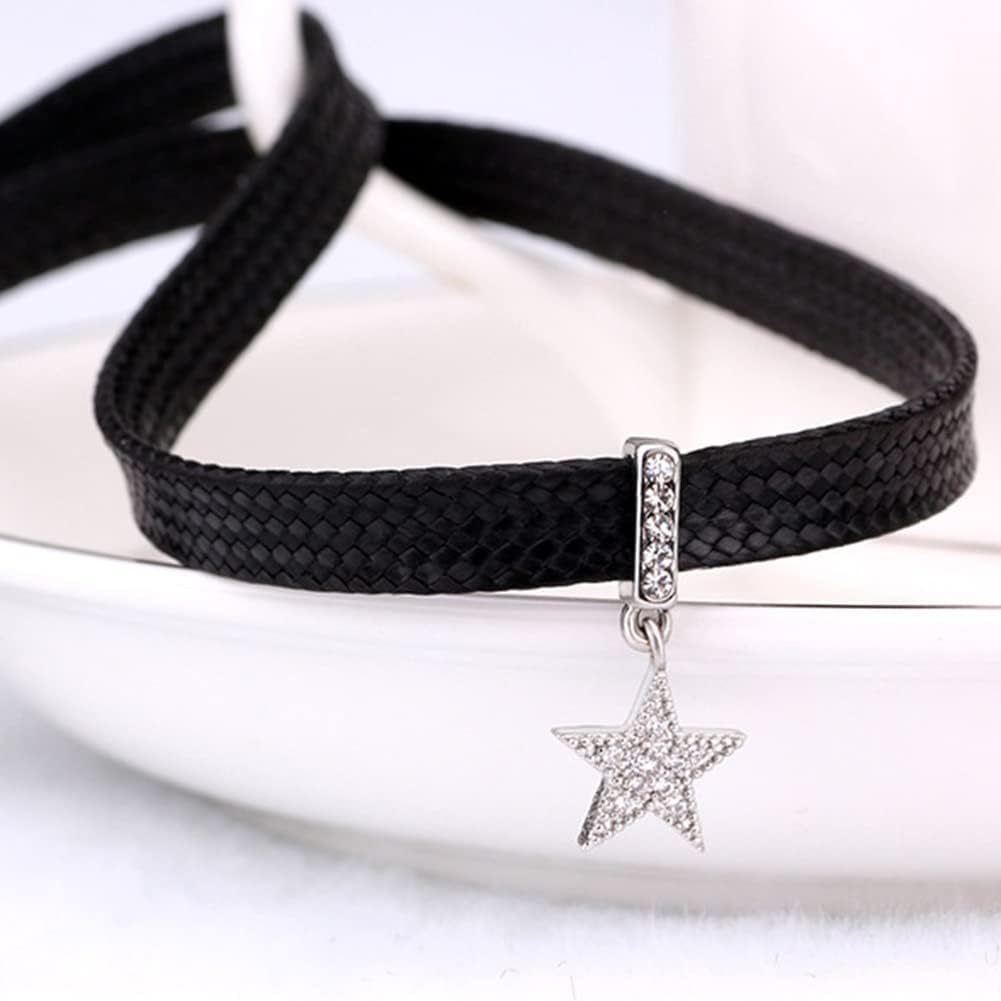 Rockyu Life Tree Butterfly Crosses Infinity 8 Evil Eye Choker Women's Leather Zirconia 316L Stainless Steel Stylish Collar Black Cool Choker Necklace Cosplay Mode Choker, Christmas Halloween Fashion - Image 5