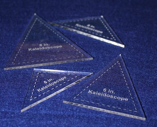 TCR Crafts 4 Pc Kaleidoscope Set - 6" & 8" 1/8" Quilting Templates - Laser Cut Acrylic
