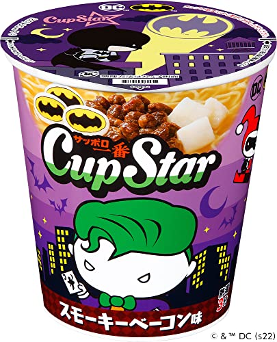 サッポロ一番 カップスター スモーキーベーコン味 バットマンパッケージ 66g ×12個