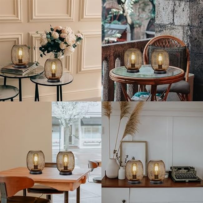 JHY DESIGN Set of 2 Metal Cage LED Lantern Battery Powered,Cordless Accent Light with LED.Great for Weddings,Parties,Patio,Events for Indoors Outdoors£¨Round Shape