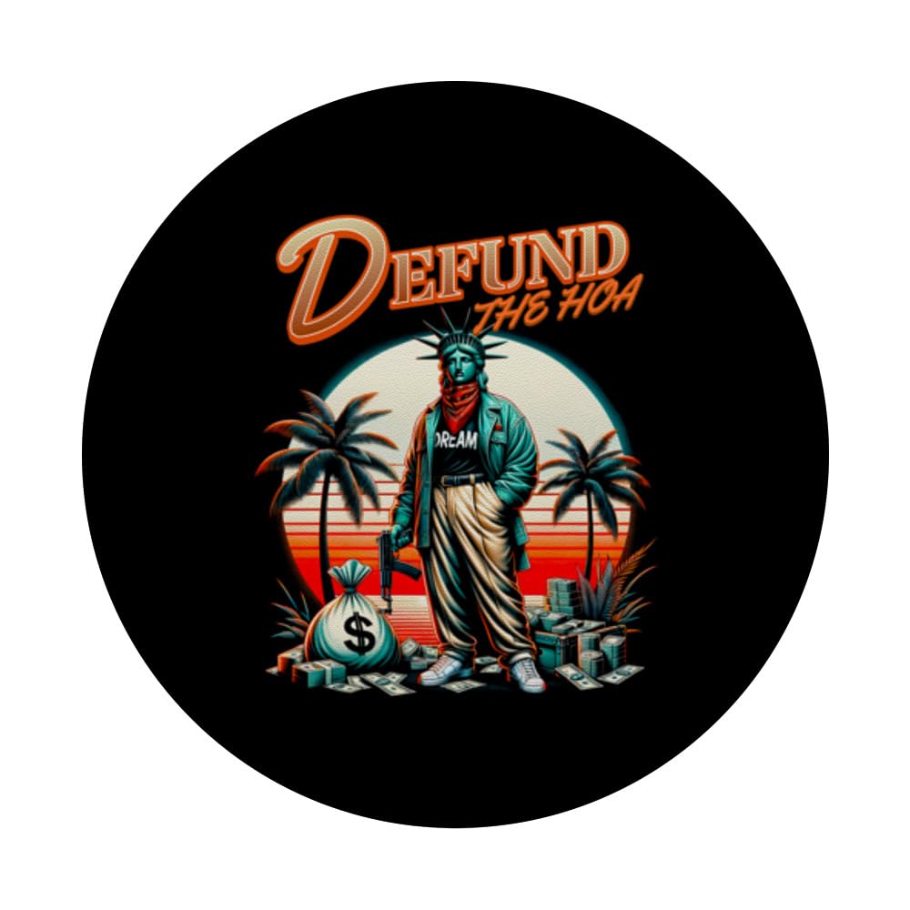 Funny Defund The HOA Ironic Sigma Meme Viral Quote PopSockets Swappable PopGrip, Black - Image 3