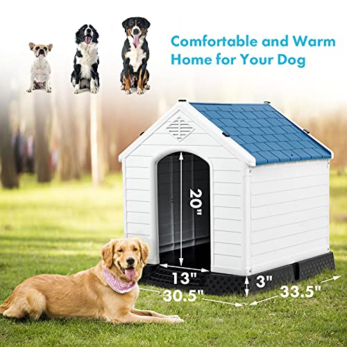 Toolsempire 34 Inches Dog House Outdoor for Large Dogs, Plastic Large Dog House with Sturdy Kennel, Air Vents & Elevated… - Image 3