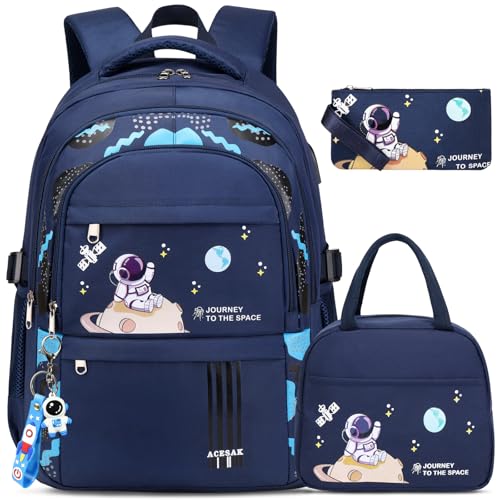 ACESAK Waterproof Kids Backpack with Lunch Set