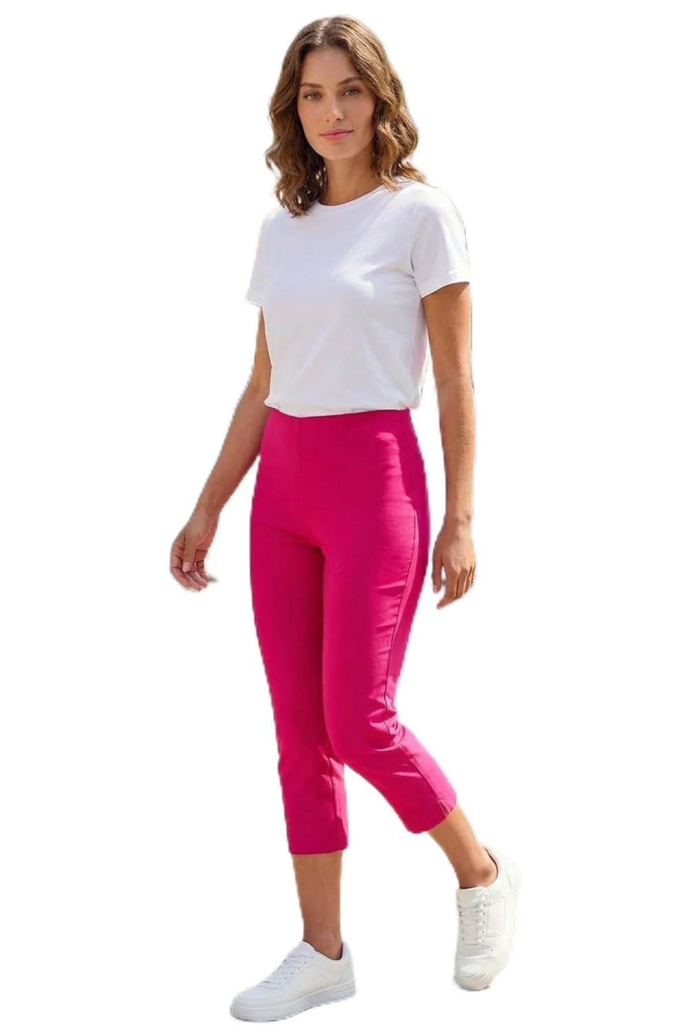 Roman Petite Cropped Stretch Trousers - Cerise - Size 10