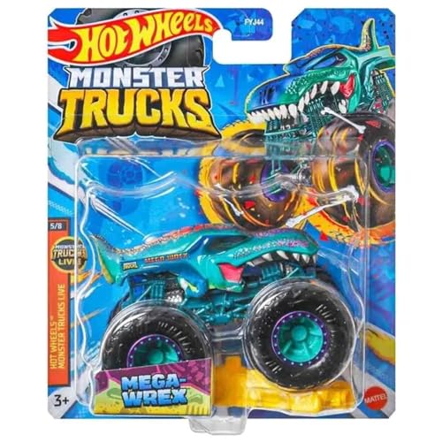 Hot Wheels Monster Trucks Mega-Wrex - Coche modelo fundido a escala 1:64