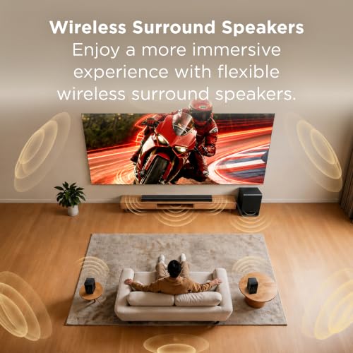 TCL S65K S Series 5.1 Channel Soundbar System with Dolby Atmos, DTS:X, Wireless Subwoofer, Wireless Surround Speakers, Bluetooth Music Streaming, and AI Sonic Auto Room Calibration - image 8