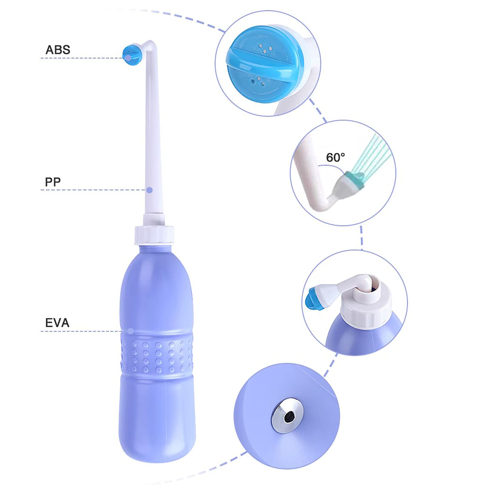 Tragbares Bidet-Sprayer, Reise-Bidet mit Hand-Bidetflasche, Wasser Waschen, Toilette, Badezimmer, Zuhause, Reise, persönliche Hygiene, Toiletten-Spray