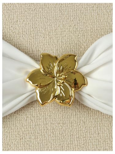 GORGLITTER Women's Flower Strapless Bandeau Swimsuit High Cut String Thong Bikini Set Bathing Suit3