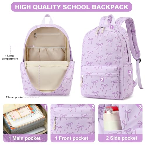 Image of LOIDOU Backpack for Girls School Backpacks Bookbags for Elementary Middle School Women Laptop Backpacks (purple-1, L-17)