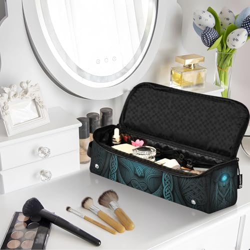 Bolso de viaje para herramientas de cabello con tapete de hierro para planchas y rizadores, gran capacidad organizadora para estilizadores de cabello miniatura 7