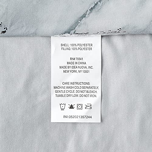Pop Shop Light Grey Marble With Silver Metallic 3 Piece Comforter Set, Full/Queen #TOP3