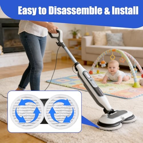 Jikefa 8 Pack Steam Mop Pads Compatible with Shark S8201 S8001 S7001 S7201 S7005 S7000 Series, S7000AMZ S7001TGT– Microfiber Replacement Scrub Pad, All-in-One Reusable Cleaning Refills for Hard Floor - 3