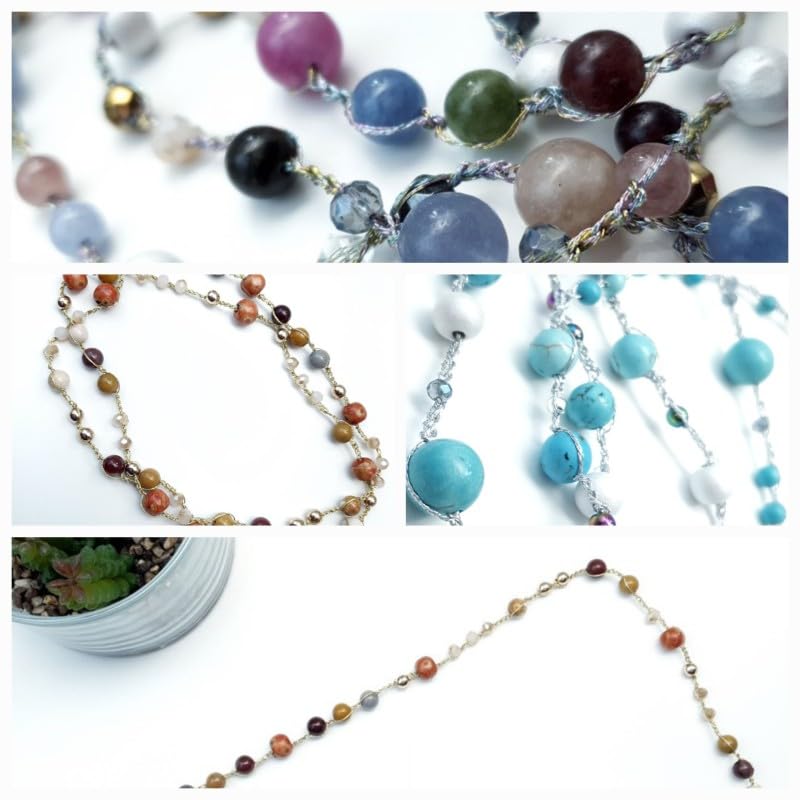 Collier crochet Setaria turquoise Bouly&Cailloux en acier inoxydable bleu - 7
