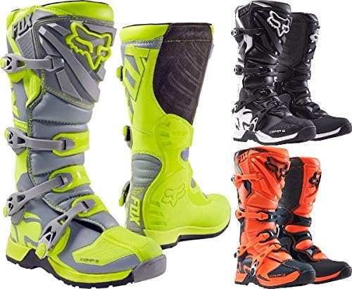 Amazon Fox フォックス Comp 5 Boots 子供用 オフロード モトクロス ブーツ ユース 黒 キッズ Y8 約25cm オレンジ 車 バイク 車 バイク