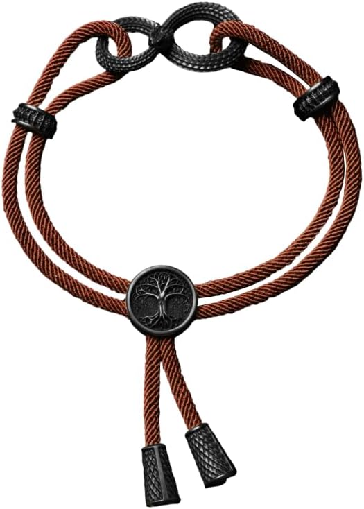 COPPERTIST.WU Ouroboros Rope Bracelet Eternal Cycle of Life Milan/Round Cord Adjustable Colourful Handmade Gift for Men Women