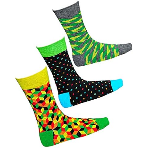 Calcetines vitsocks Geométricos Divertidos Hombre, 3 pares Cover