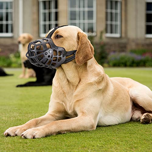 Ownpets Maulkorb Hund, Maulkorb für Große Hunde, Maulkorb Schäferhund, Maulkorb Mittlere Hunde, Silicone Dog Muzzle, Schwarz, XL
