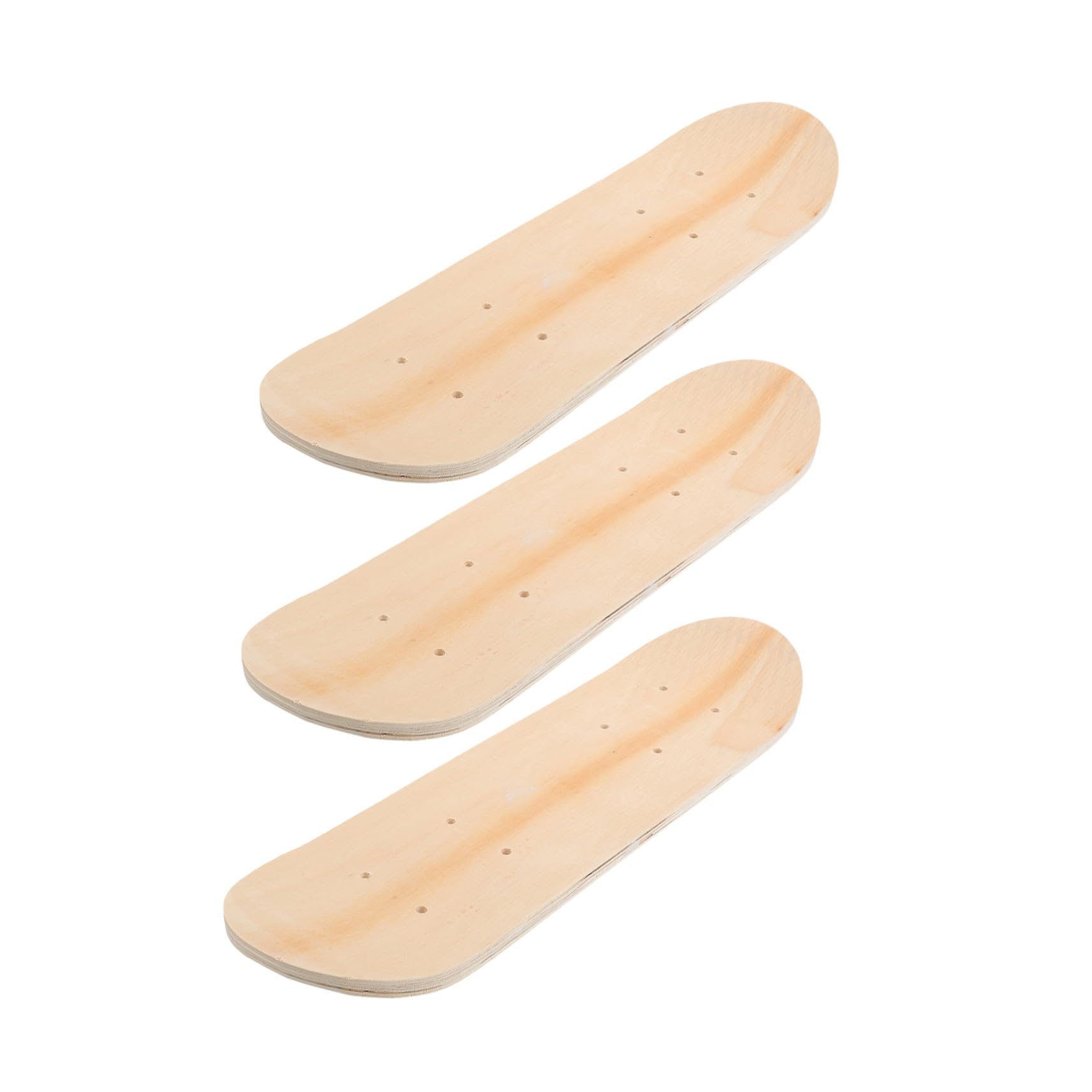 WHAMVOX 3pcs Blank DIY Skateboard Decks for Unfinished Double Tail Maple Wood Boards Paintable Plain Skateboards for Creative Hand-painted Art and Graffiti