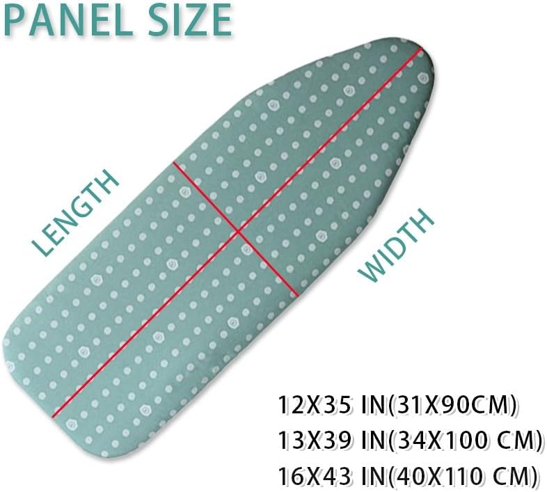 Cotton Ironing Board Cover 12x35in 13x39in 16x43in, Adjustable Iron Board Replacement Cover, Ironing Board Cover Resist Scorching Drawstring Tightening(Gray,16x43in(40x110cm))