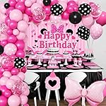 Pink Birthday Party Supplies - Pink and Black Balloon Arch Garland Kit Decorations,Backdrop for boys Kids - Image 5