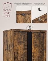 VASAGLE Custos Collection - Bücherregal, 6-stöckiges hohes Regal, Standregal mit Tür, offenes Aufbewahrungsregal, 24 x 31,8 x 175 cm, für Wohnzimmer, Homeoffice, Esszimmer, vintagebraun LBC401K01 – Ansicht 5