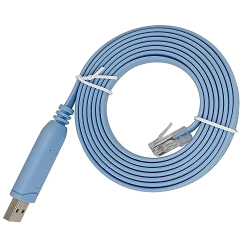 Teykst USB to RJ45 Console Cable, USB Console Cable Compatible with Cisco, HP,Huawei,Arista,Opengear,Aruba,Juniper Routers Switches for Laptops in Windows, Mac, Linux with FT232 Chipset,1.8m,Blue